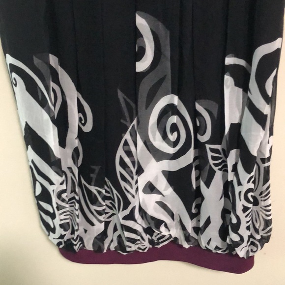 Robbie Bee Dress Signature Silk Black SZ 12 Bubble Hem Y2K - Picture 2 of 7